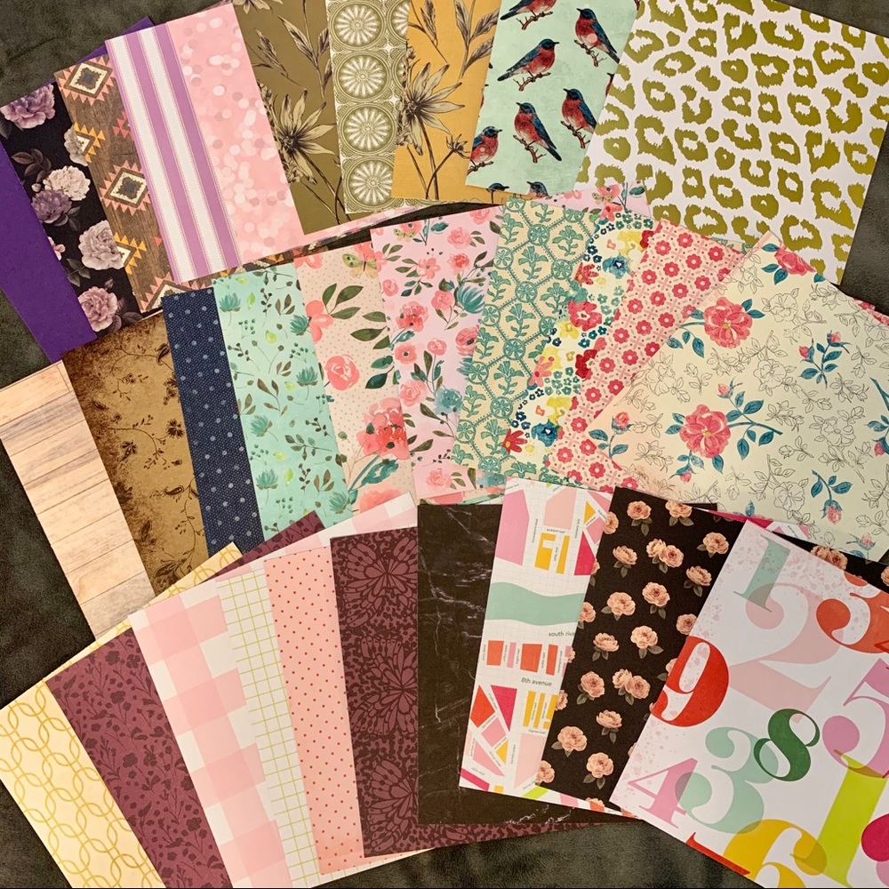 6x6in. Scrapbook/Planner Paper Lot. 100 pieces.